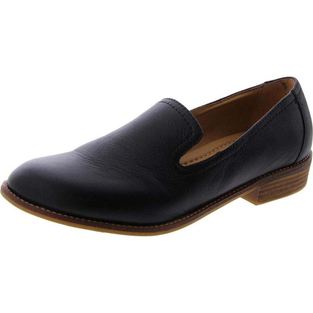 Earth Black Leather Loafers